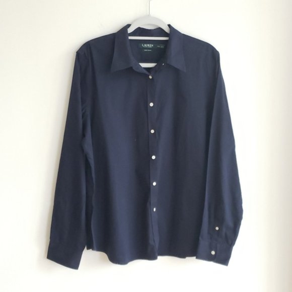Ralph Lauren Tops - NWOT Ralph Lauren Non Iron Button Down Shirt Navy